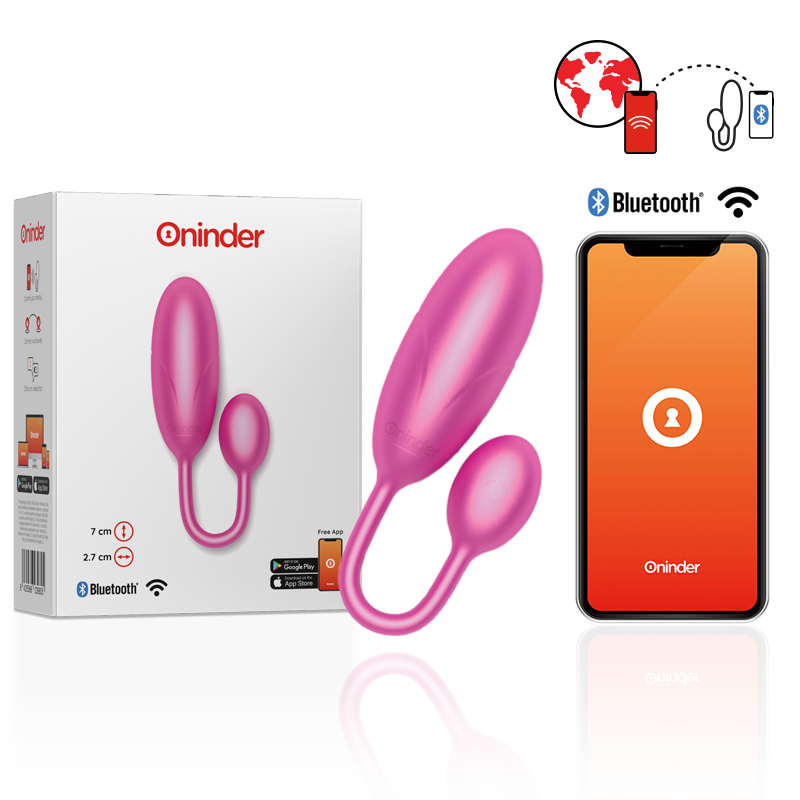 ONINDER&trade; - UOVO VIBRANTE DENVER ROSA 7 X 2,7 CM APP GRATUITA
