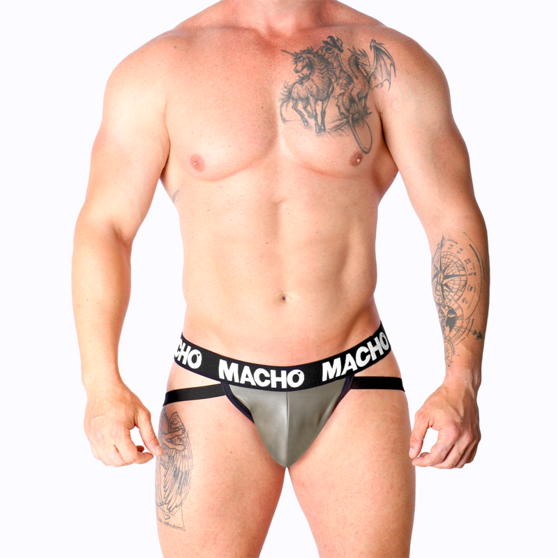 MACHO - MX27GR JOCK CUERO GRIS BEIGE XL - immagine 3