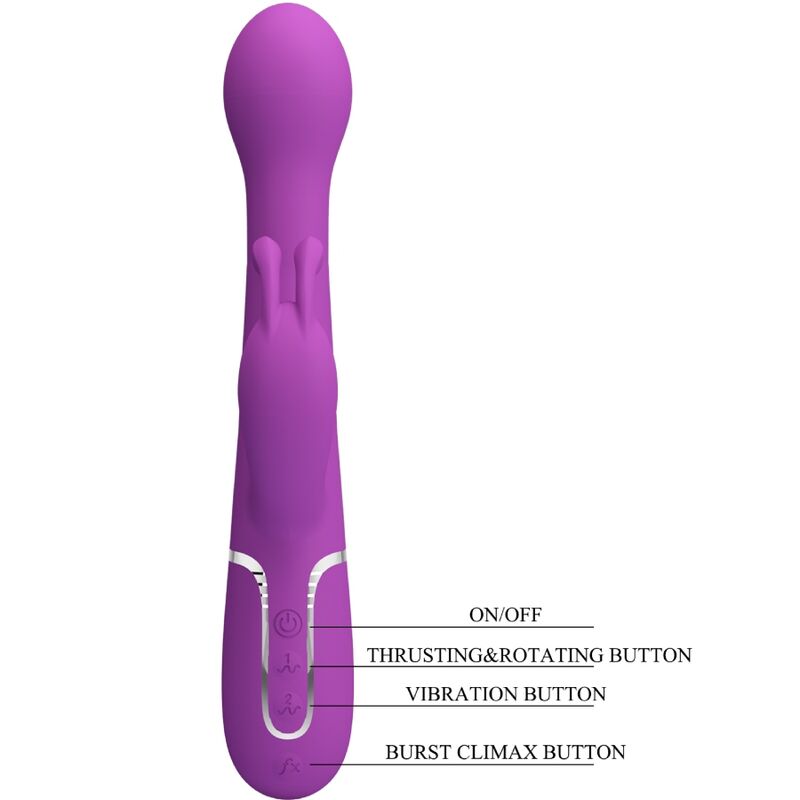 PRETTY LOVE - DEJON VIBRADOR RABBIT MULTIFUNCIÓN 3 EN 1 MORADO - immagine 3