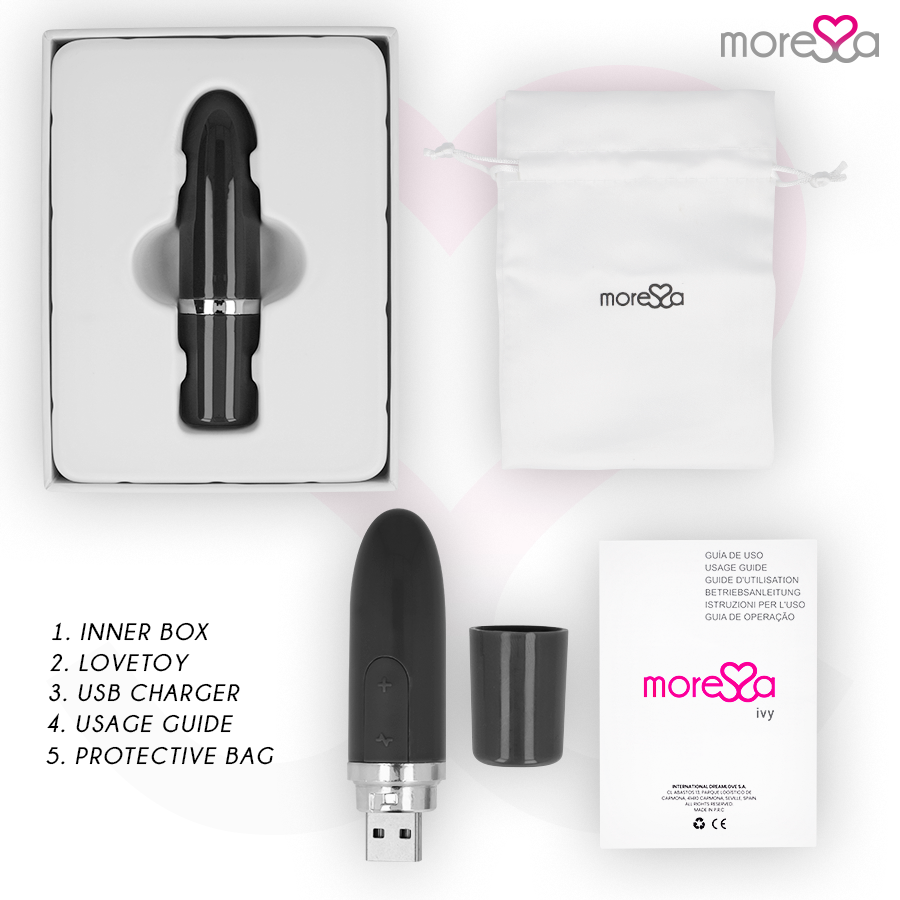 MORESSA - IVY VIBRATORE STIMOLATORE DA VIAGGIO NERO - immagine 6