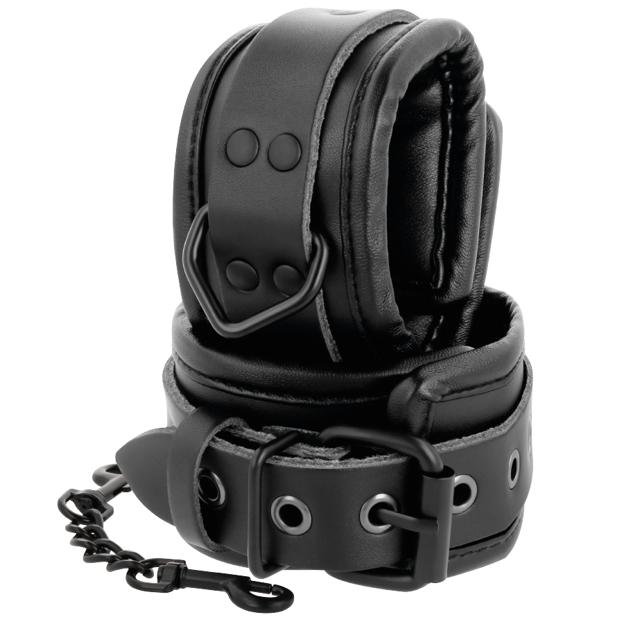 DARKNESS - MANETTE E COLLETTO IN PELLE NERA - immagine 6