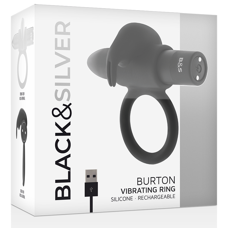 BLACK&SILVER - BURTON ANILLO 10 MODOS VIBRACIÓN NEGRO - immagine 4